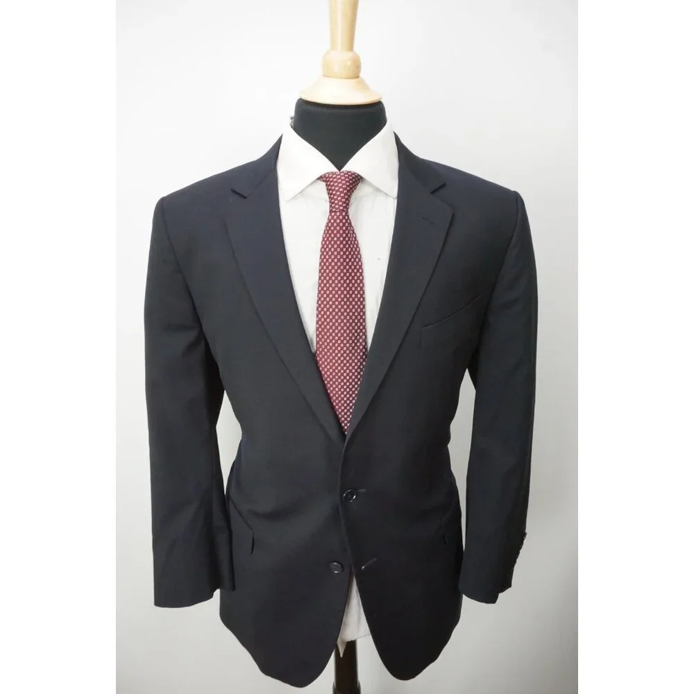 Brooks Brothers Fitzgerald Navy Blue 100% Wool 2 Pc Suit Jacket Pants Sz 45R